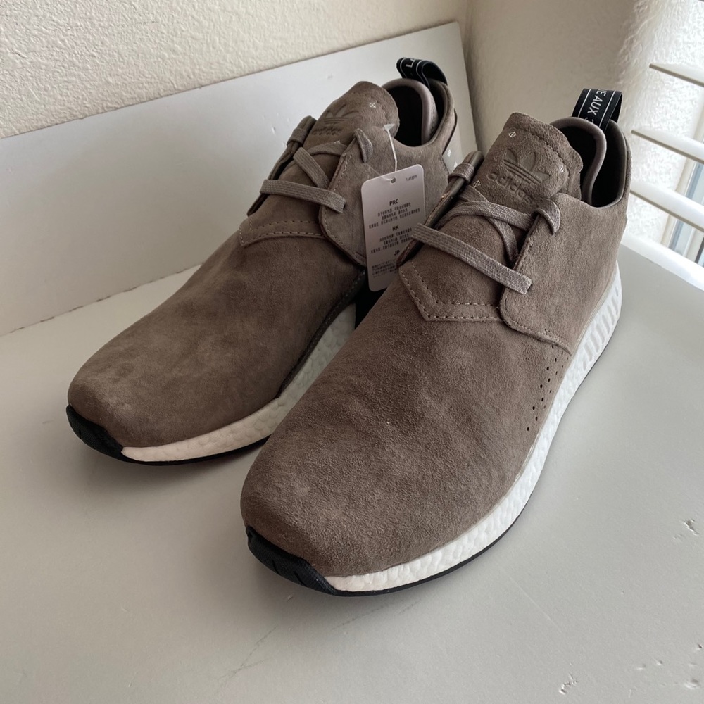 NEW Men Adidas Originals NMD C2 Taupe Brown Shoes